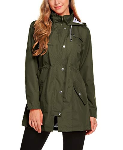 ZHENWEI Women's Lightweight Hooded Waterproof Outdoor Rain Jacket S-XXL