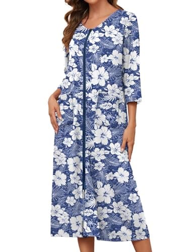 Bloggerlove Zipper Front Robes for Women House Coat with Pockets S-3XL  
Bloggerlove Zipper Front Robes for Women Lounge Wear Half Sleeve S-3XL  
Bloggerlove Zipper Front Robes for Women Nightgown with Pockets S-3XL