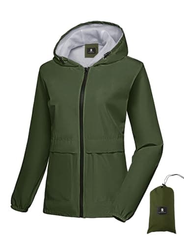 SaphiRose Lightweight Women's Waterproof Hooded Raincoat