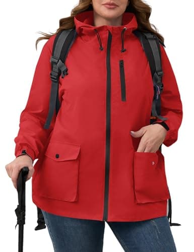 Plus Size Avoogue Womens Rain Jacket with Hood