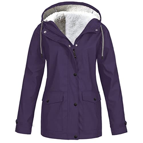 Women's Waterproof Fleece Lined Rain Jacket