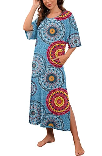 Women's Long Nightgown with Pockets