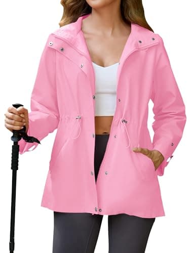 Avoogue Women's Lightweight Hooded Waterproof Raincoat for Hiking and Travel