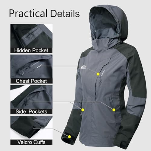 Ginsiom Women's Lightweight Waterproof Rain Jacket with Hood