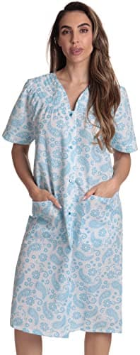Dreamcrest Short Sleeve Seersucker Duster Coat with Pockets