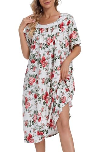COSUNIONY Soft Cotton Nightgowns for Women with Pockets