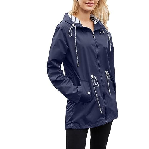 Women's Lightweight Waterproof Hooded Rain Jacket