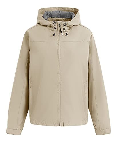 Spmor Women's Waterproof Windproof Hooded Rain Jacket