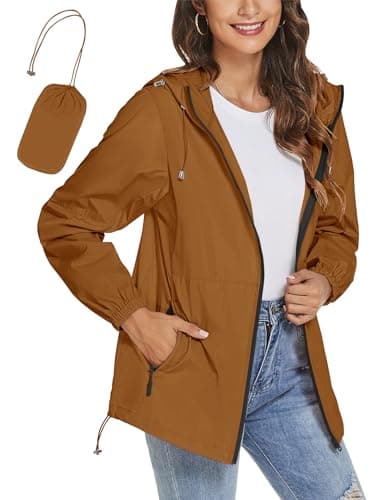 TCOT Women's Lightweight Waterproof Windbreaker Rain Jacket
