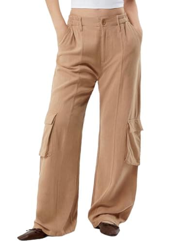 Dokotoo Women's Wide Leg Flowy Stretch Palazzo Pants with 4 Pockets