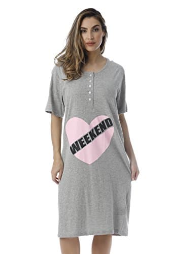 Just Love Oversized Short Sleeve Nightgown with Screen Print for Women