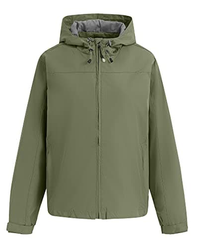 Spmor Women's Waterproof Windproof Hooded Rain Jacket