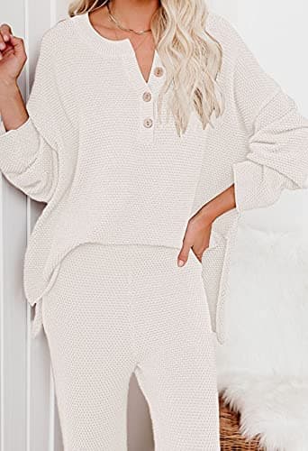 Viottiset Women's 2 Piece Sweatsuit Wide Leg Pants Loungeewear
