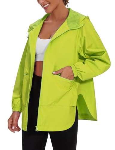PESION Women's Waterproof Lightweight Raincoat with Pockets