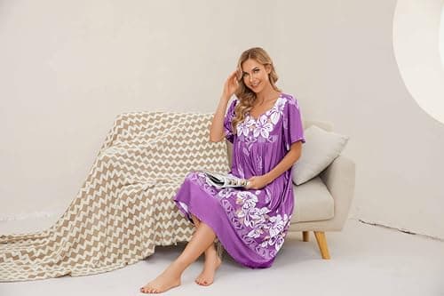 Women's Short Sleeve House Dress with Pockets