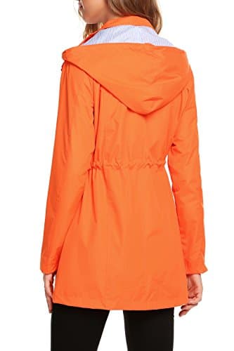 ZHENWEI Women's Lightweight Hooded Waterproof Outdoor Rain Jacket S-XXL