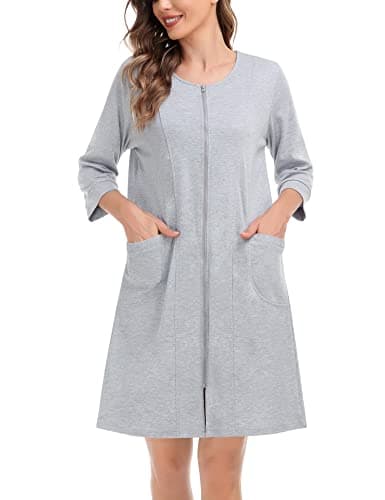SWOMOG Women's Zip-Up Robe
