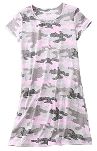 PNAEONG Women's Cotton Short Sleeve Nightgown Casual Print Sleepdress