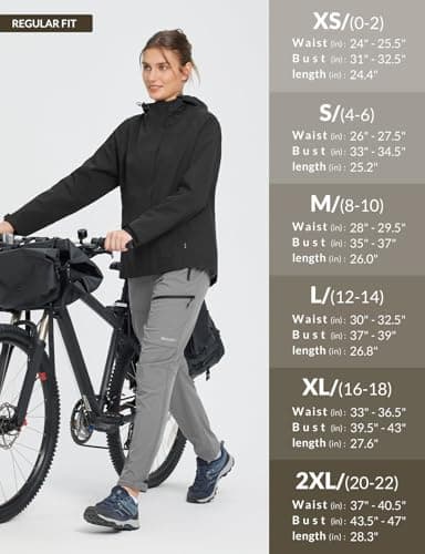 Baleaf Womens Waterproof Hooded Rain Jacket for Hiking Travel
