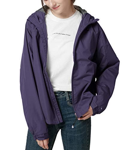Spmor Women's Waterproof Windproof Hooded Rain Jacket