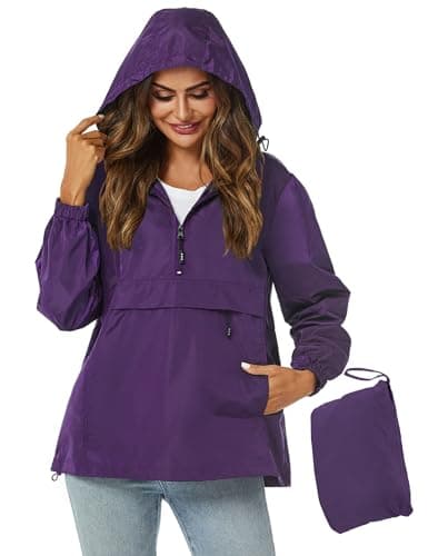 Avoogue Womens Waterproof Hooded Rain Jacket
