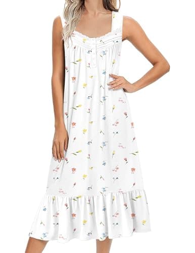 Soft Victoria-style Long-Sleeve Nightgown for Women S-XXXL