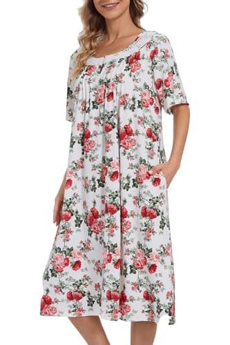 COSUNIONY Soft Cotton Nightgowns for Women with Pockets