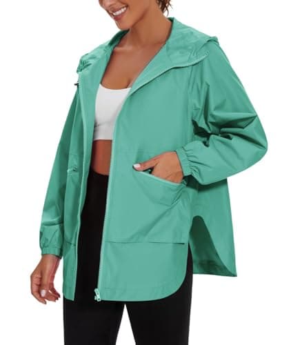 PESION Women's Waterproof Lightweight Raincoat with Pockets