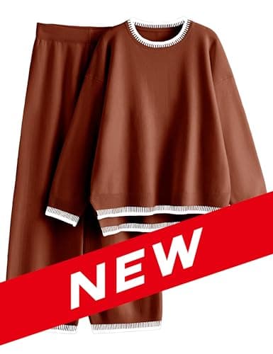 Women's Knit Sweater and Wide Leg Pants Set
