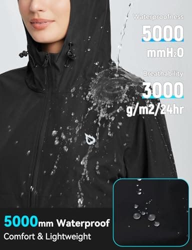 BALEAF Women's Waterproof Lightweight Raincoat Hooded Travel Jacket