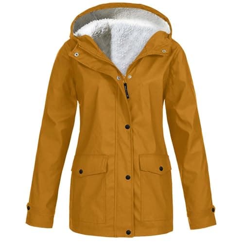 xoxingysm Women's Waterproof Hooded Rain Jacket for Outdoor Hiking