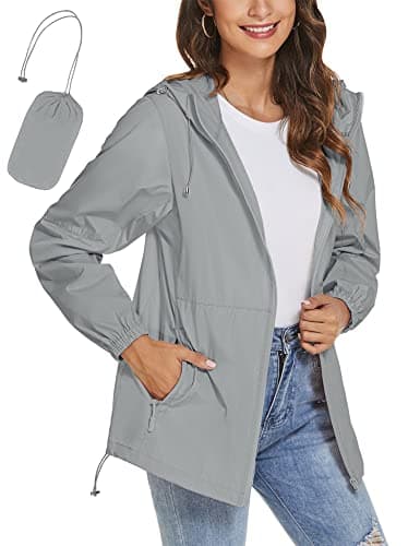 TCOT Women's Lightweight Waterproof Windbreaker Rain Jacket