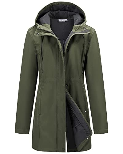 Outdoor Ventures Women's Lightweight Waterproof Fleece Lined Hooded Softshell Jacket