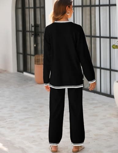 Women's Knit Sweater and Wide Leg Pants Set