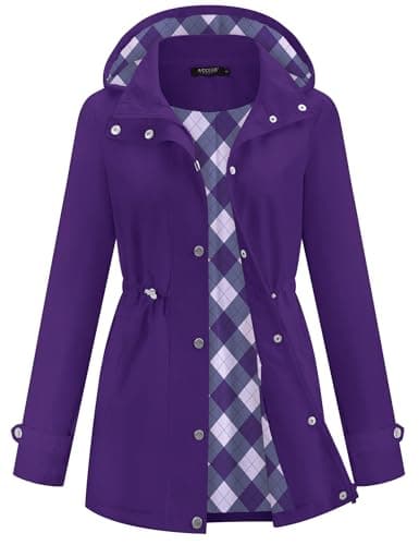 Avoogue Women's Lightweight Hooded Waterproof Raincoat for Hiking and Travel