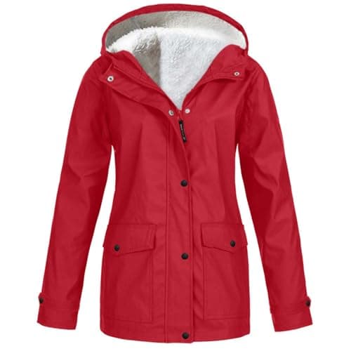 xoxingysm Women's Waterproof Hooded Rain Jacket for Outdoor Hiking