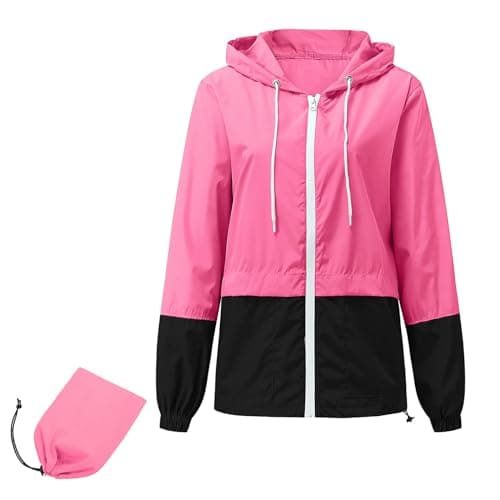 American Trends Women's Plus Size Packable Hooded Raincoat Jacket