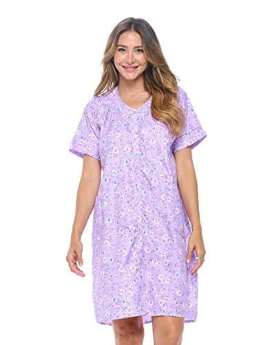 Women's Snap-Front House Dress with Pockets