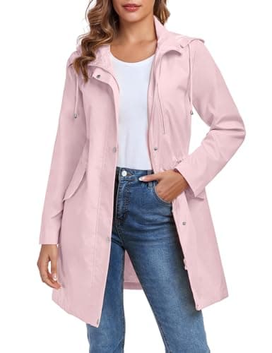 Women's Lightweight Hooded Rain Jacket | Bloggerlove Waterproof Trench Coat