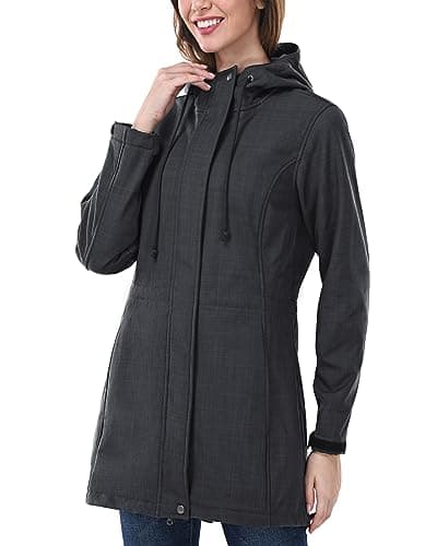 Outdoor Ventures Women's Lightweight Waterproof Fleece Lined Hooded Softshell Jacket