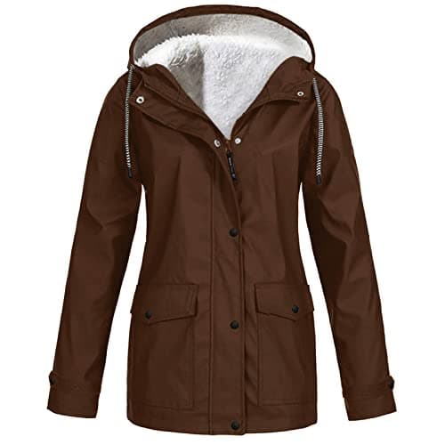 Women's Waterproof Fleece Lined Rain Jacket
