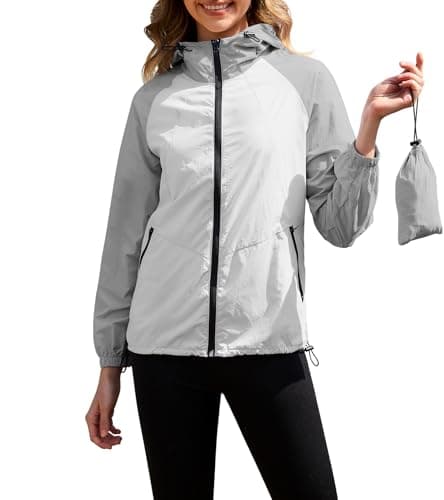 PITINAN Women's Waterproof Packable Rain Jacket with Hood S-XXL