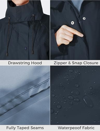 Ubon Women's Waterproof Long Hooded Raincoat