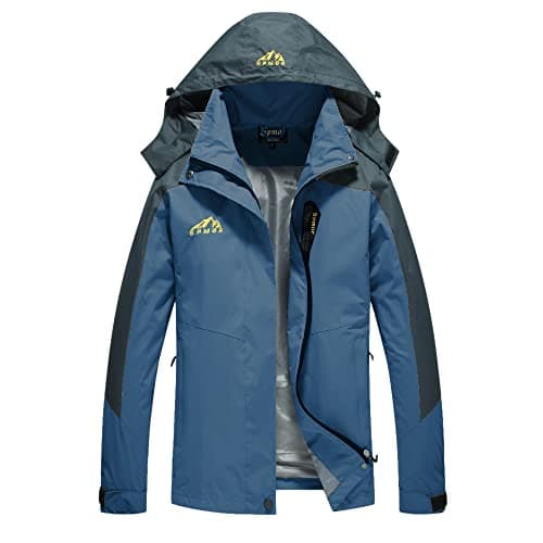Spmor Women's Waterproof Windproof Hooded Rain Jacket