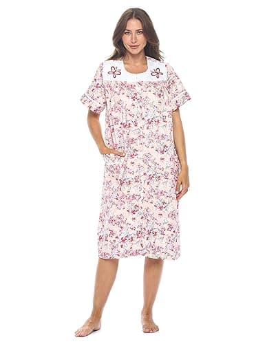 Women's Snap-Front House Dress with Pockets