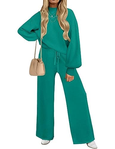 Refined Title: ZESICA Women's 2-Piece Sweater and Pants Lounge Set