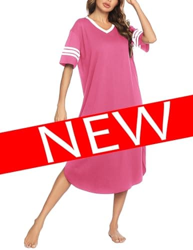 Refined Title: Ekouaer Women's V Neck Nightgown, Oversized Loose Sleepwear Dress