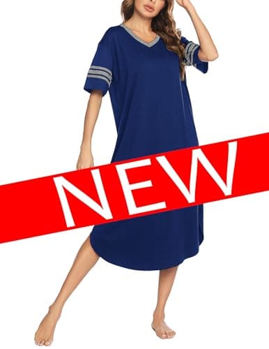 Refined Title: Ekouaer Women's V Neck Nightgown, Oversized Loose Sleepwear Dress