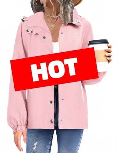 Zeagoo Women's Waterproof Rain Jacket with Hood - Lightweight Windbreaker Coated with Pockets