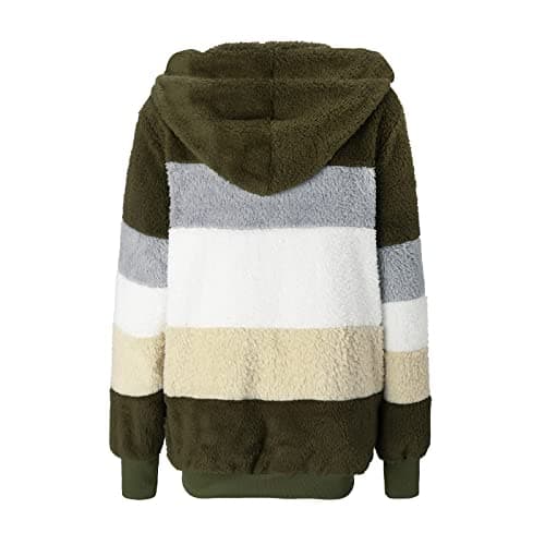 Refined Title: Women's Fashion Hooded Jacket with Drawstring, Zipper Pockets, and Plush Sweater Material